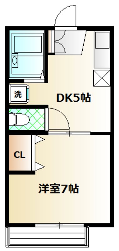 シティハイムチハルⅢ 202号室 間取り