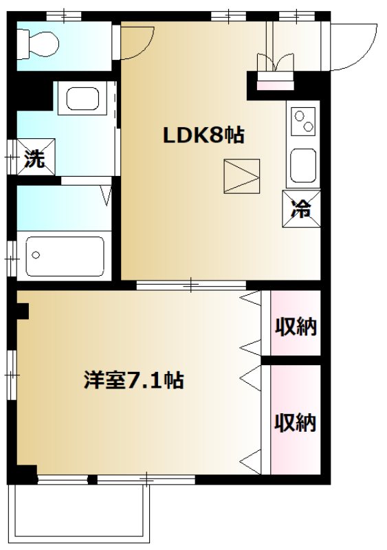 ADORATION 102号室 間取り