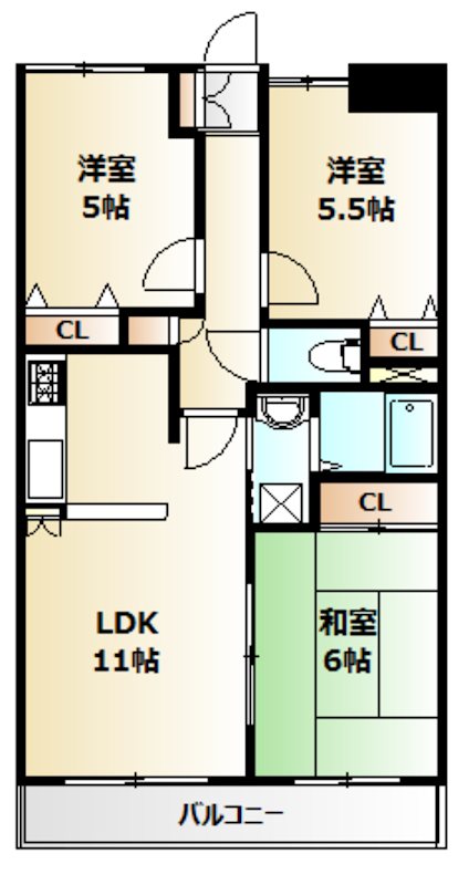 メテオール妙典 205号室 間取り