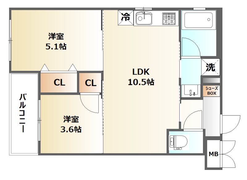 La Felice 203号室 間取り
