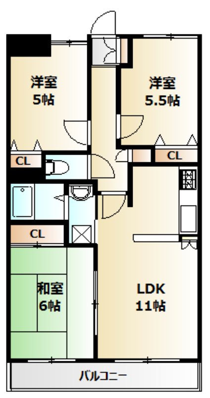 メテオール妙典 203号室 間取り