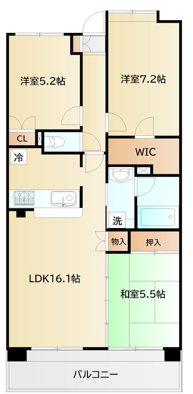 サンクレイドル佐倉 602号室 間取り