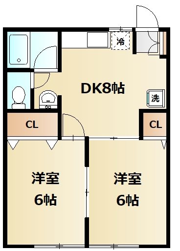コンフォートサクラ 102号室 間取り
