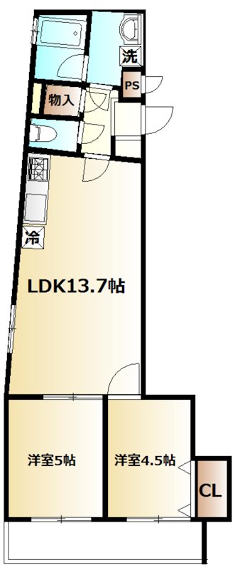 メルヴェーユ 205号室 間取り