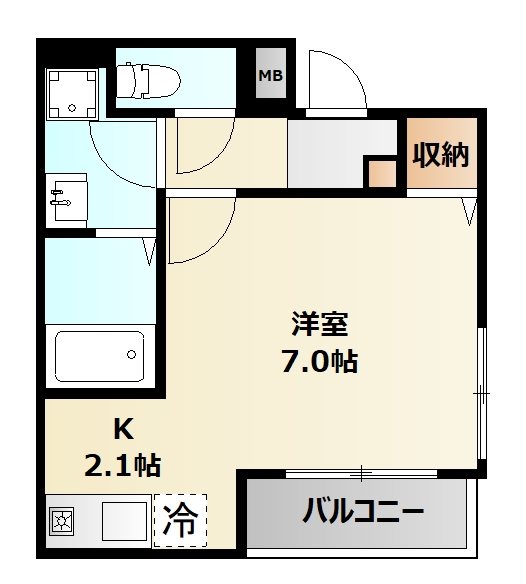ミリアビタ弁天 102号室 間取り