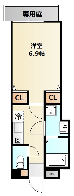 ミリアビタ弁天 106号室 間取り