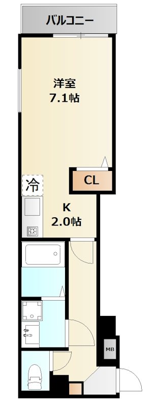 ミリアビタ弁天 203号室 間取り