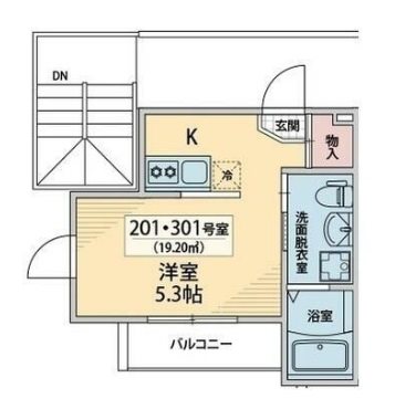 Ｎクレール 201号室 間取り