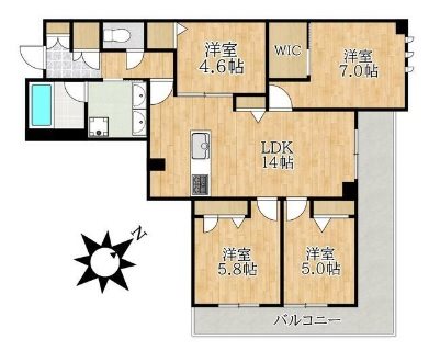 ザ・アークコート市川妙典 307号室 間取り