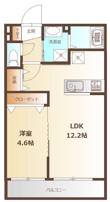 クアトロShoto 103号室 間取り