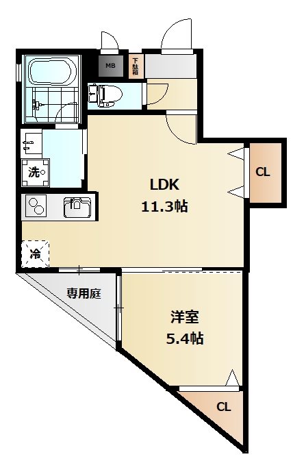 メルヴェーユ神明 103号室 間取り