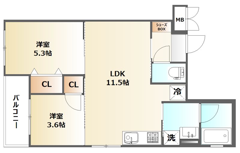 La Felice 402号室 間取り
