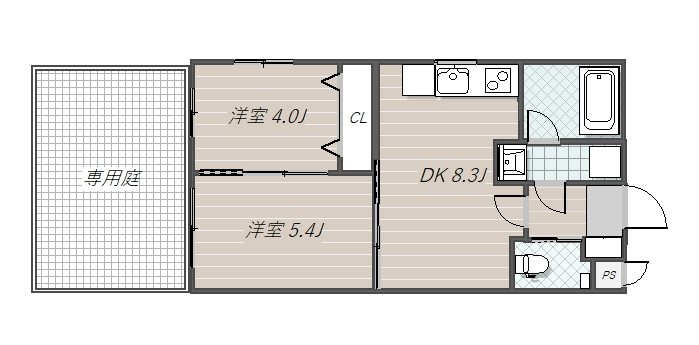 メルヴェーユ蘇我 106号室 間取り