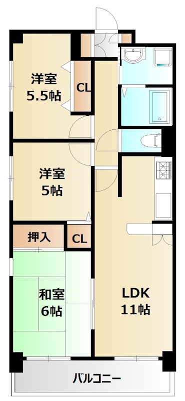 メテオール妙典 406号室 間取り