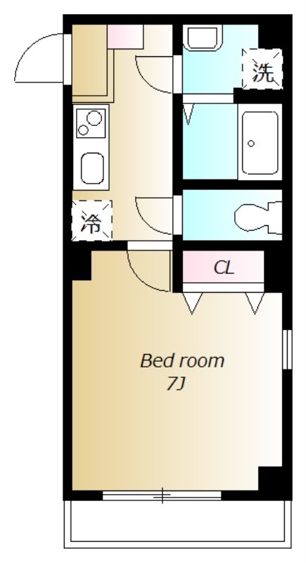 クレストール溝口 303号室 間取り