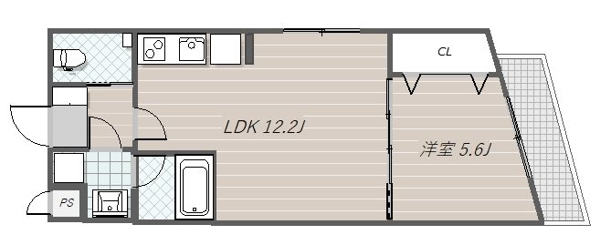 メルヴェーユ蘇我 101号室 間取り