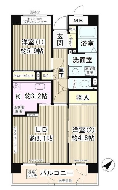 アポロハイツ  403号室 間取り