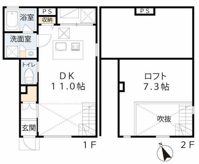 ＬｉｂｒｅⅠ番館 102号室 間取り