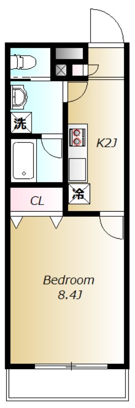 セルリアンパーク根岸 102号室 間取り