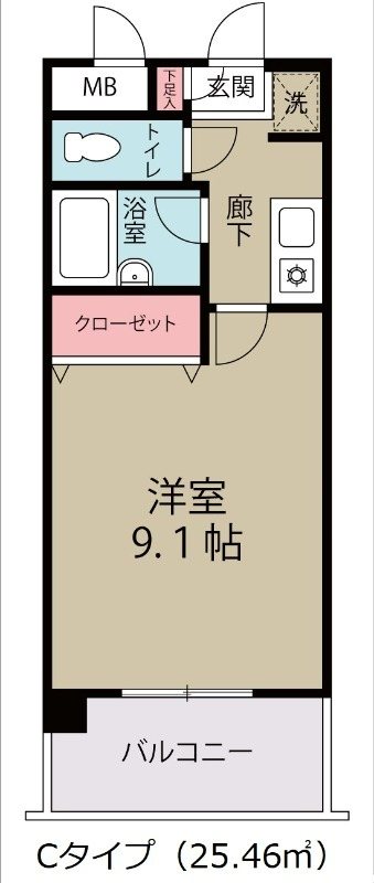 リバレイン 408号室 間取り