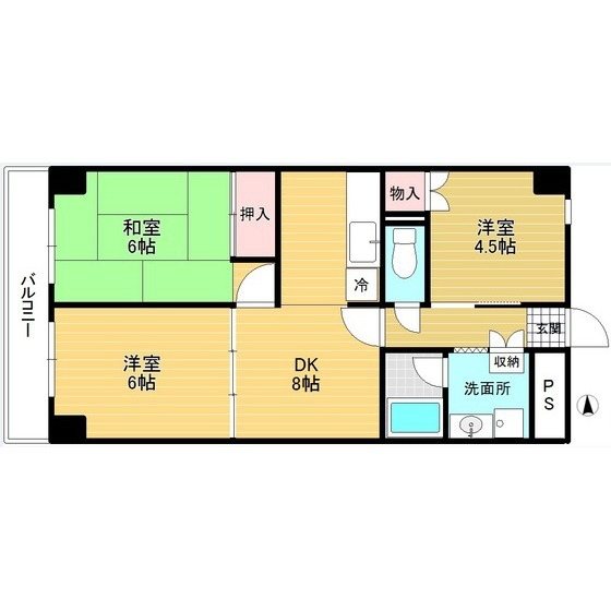 プレステージ市川 207号室 間取り