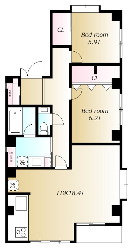 LEVEL.M(レベル・エム) 201号室 間取り