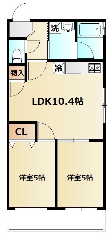 メルヴェーユ 202号室 間取り