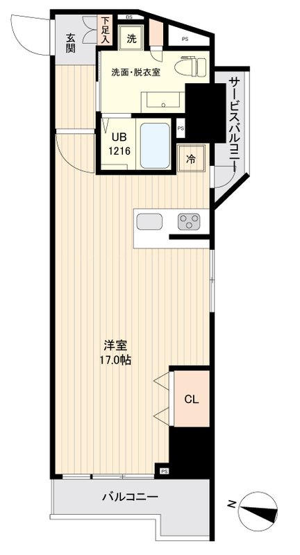 ＳＩＤＥ　Ｏｎｅ 907号室 間取り