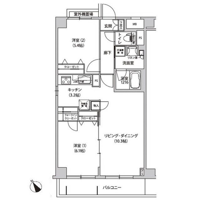 オチェアーノ南行徳  201号室 間取り