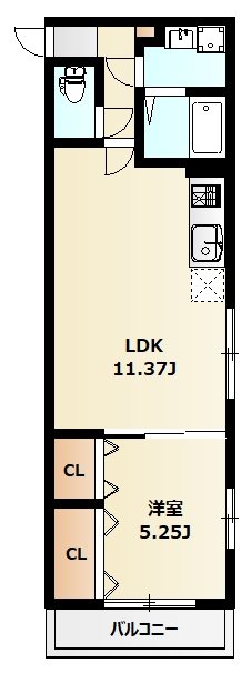 ミリアビタ飯山満Ⅱ 101号室 間取り