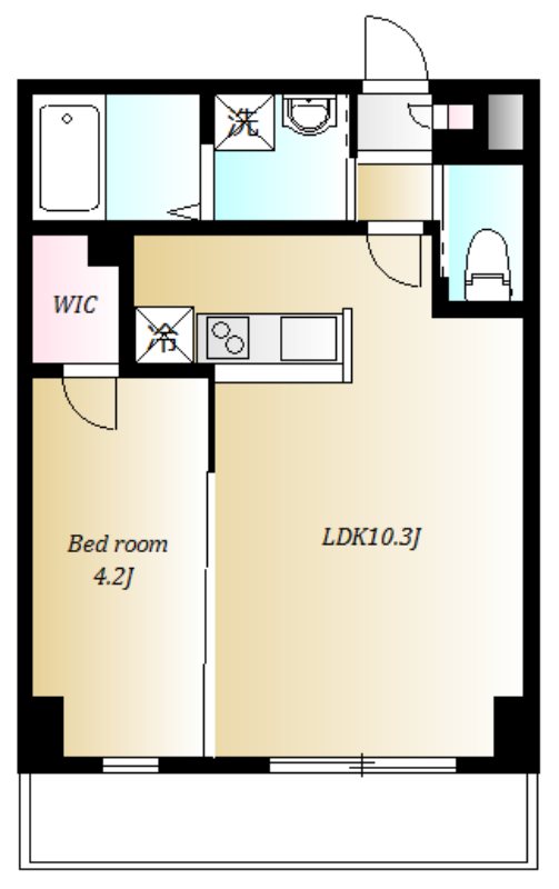 ペイザージュ本町 106号室 間取り