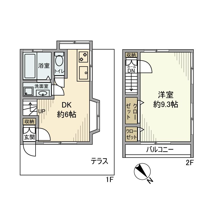 富浜２丁目テラスハウス  0号室 間取り