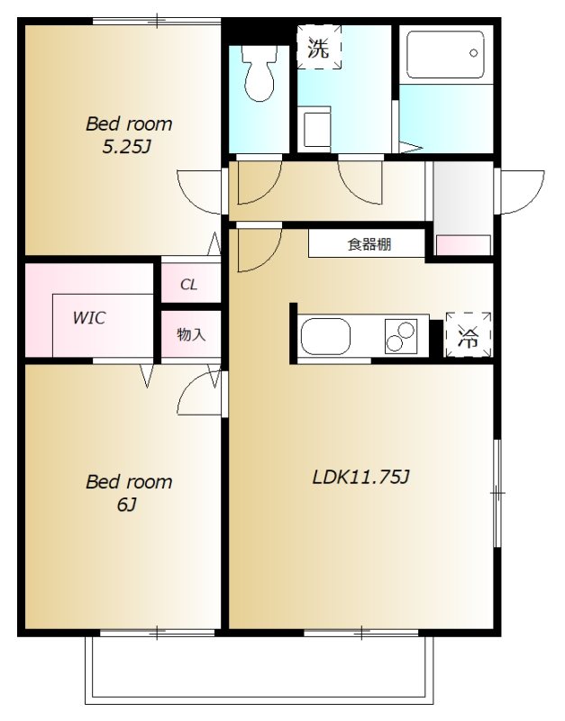 ラフィーネB 206号室 間取り