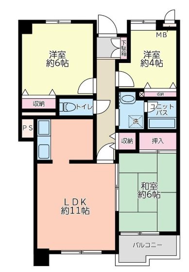 アークフィールズ市川 304号室 間取り