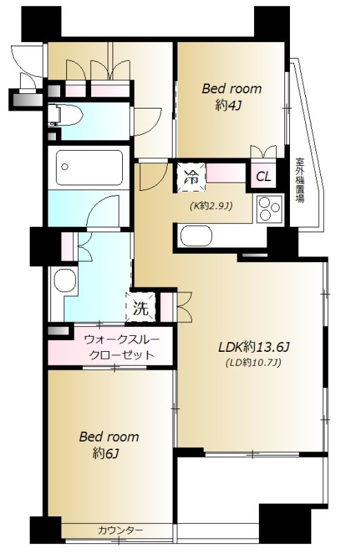 プレミスト日本橋浜町リデアル 305号室 間取り