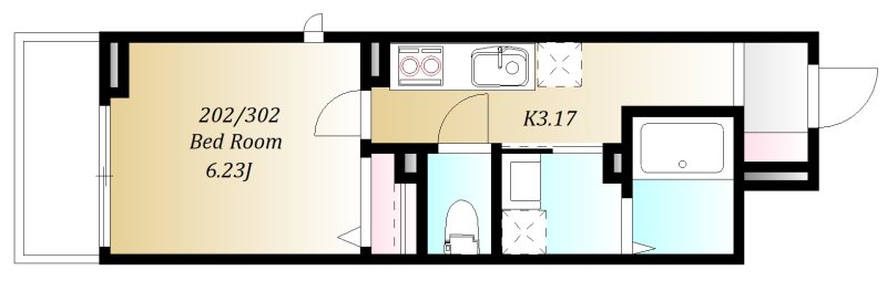 カズコート 302号室 間取り