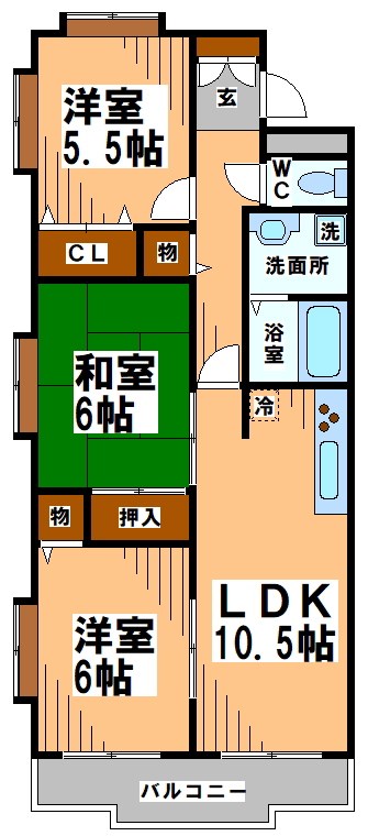 コスモ三鷹台 間取り