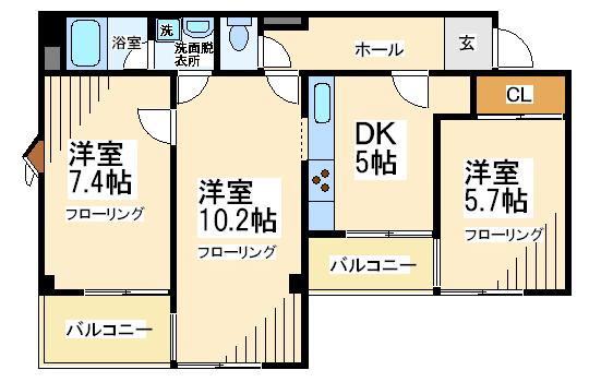 キューブコート烏山  間取り