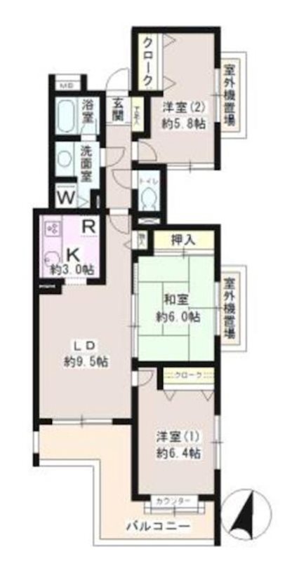 フィオーレ武蔵野 間取り