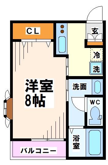 モネ府中 201号室 間取り