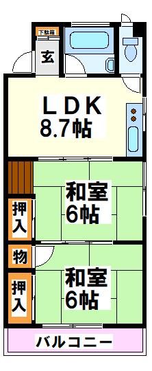 林コーポ  間取り