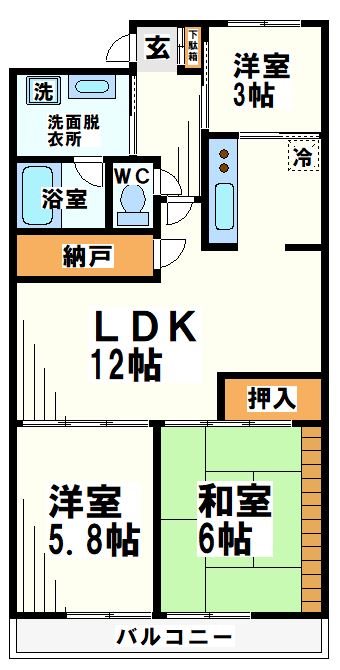 コープ野村府中武蔵野台3号館 間取り