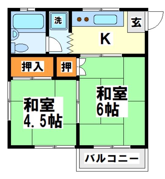 コーポ美紀 203号室 間取り
