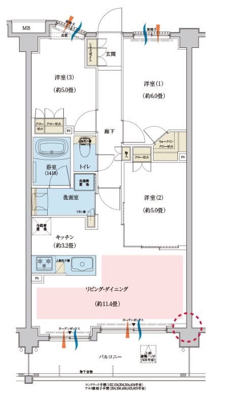 アンビシャス府中武蔵野台   間取り