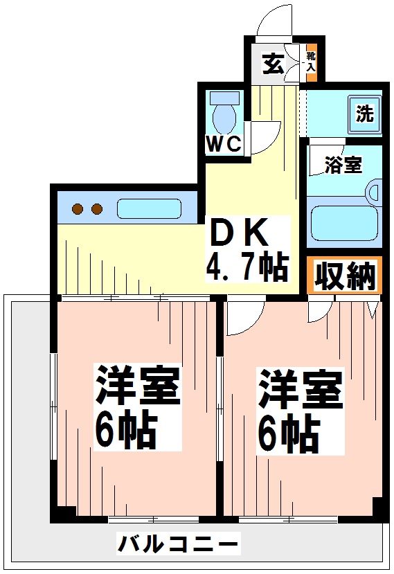 ピアサン烏山  207号室 間取り