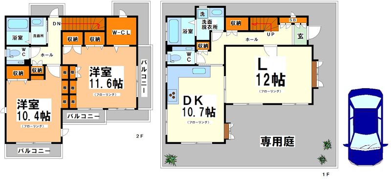 庭のある牟礼3丁目戸建 間取り