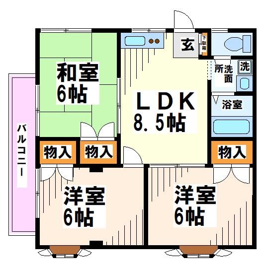 スリーヒルズ  間取り図