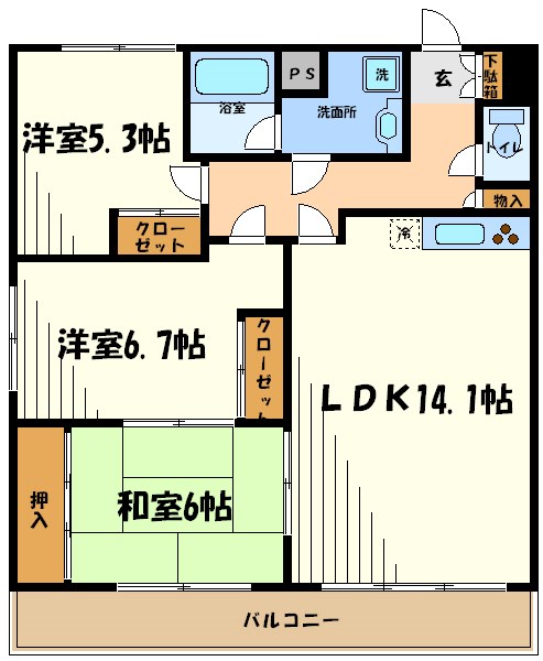 グリーンビレッジタナカ  間取り