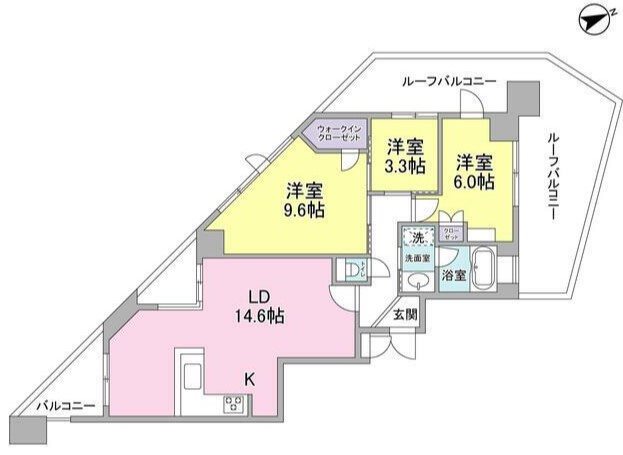 THEパームス代々木上原コスモテラス 間取り