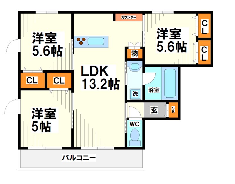 カロリナ 間取り図